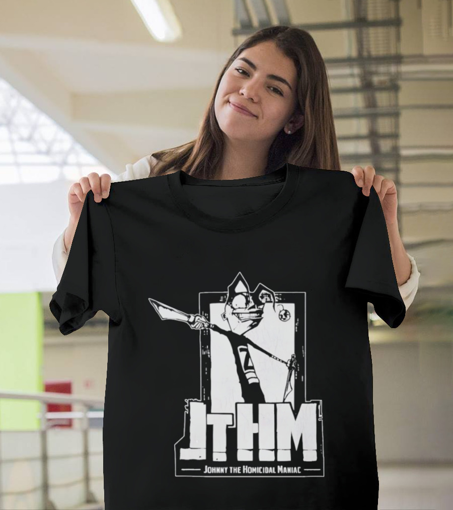 JTHM Johnny The Homicidal Maniac Distressed Black And White Comic T-Shirt