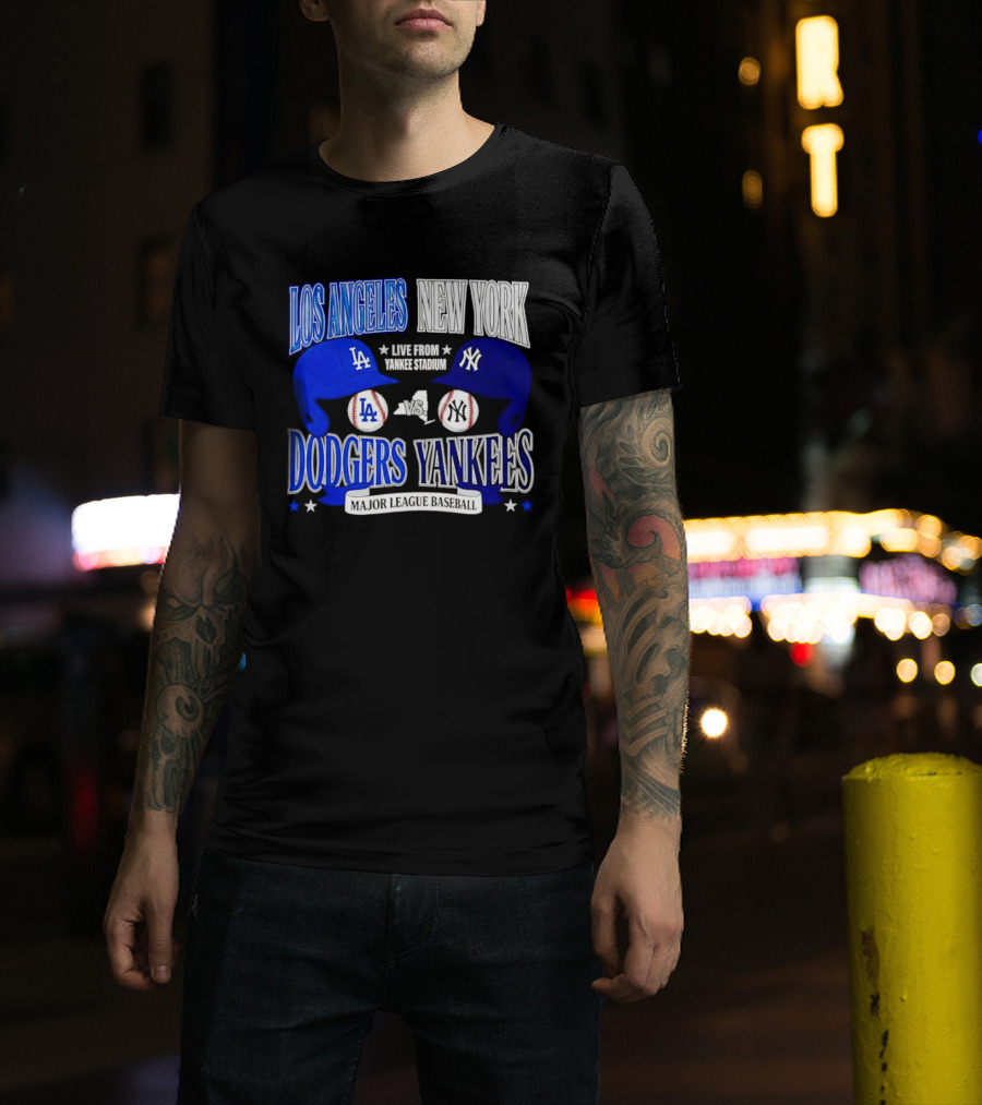 Los Angeles Dodgers Vs New York Yankees Live From Yankee Stadium Major League Baseball T-Shirt