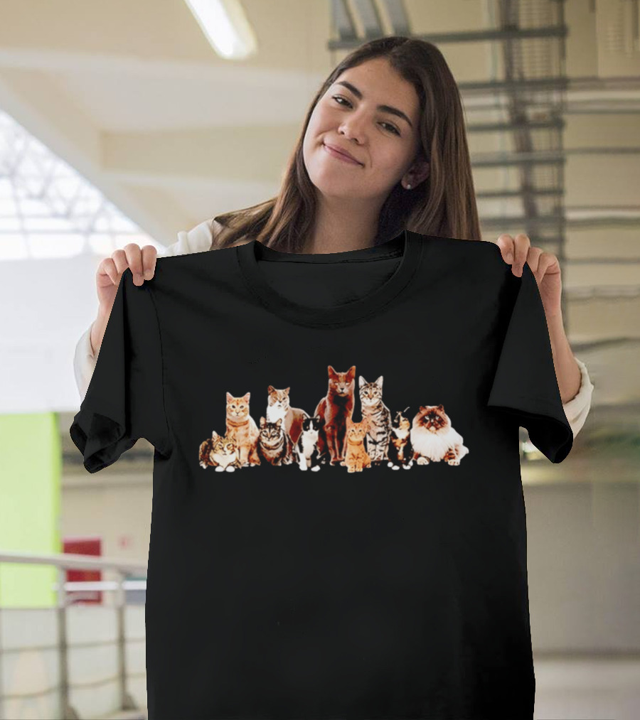 Diverse Feline Kittens Group Cat Lover T-Shirt