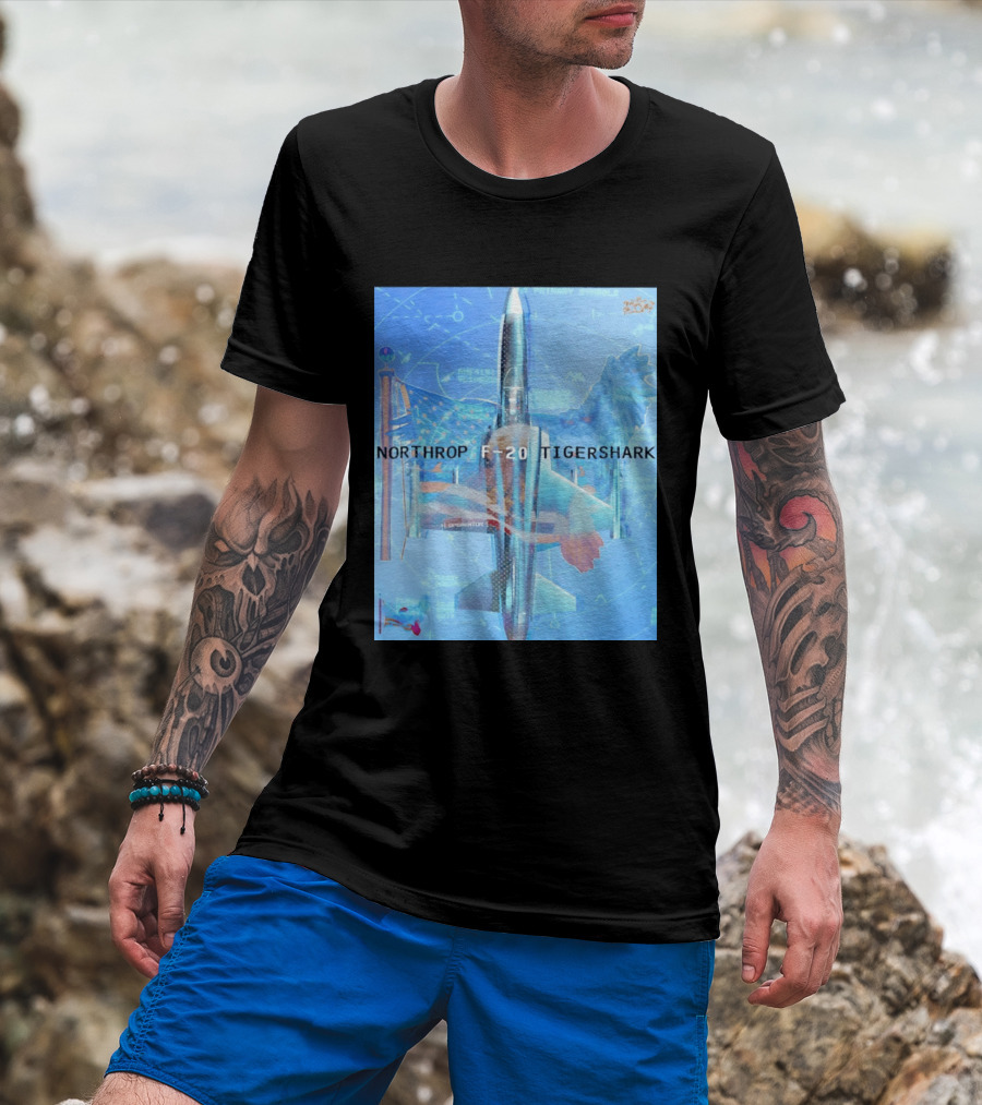 Northrop F 20 Tigershark Fighter Jet Aviation Digital Art And Aerospace T-Shirt