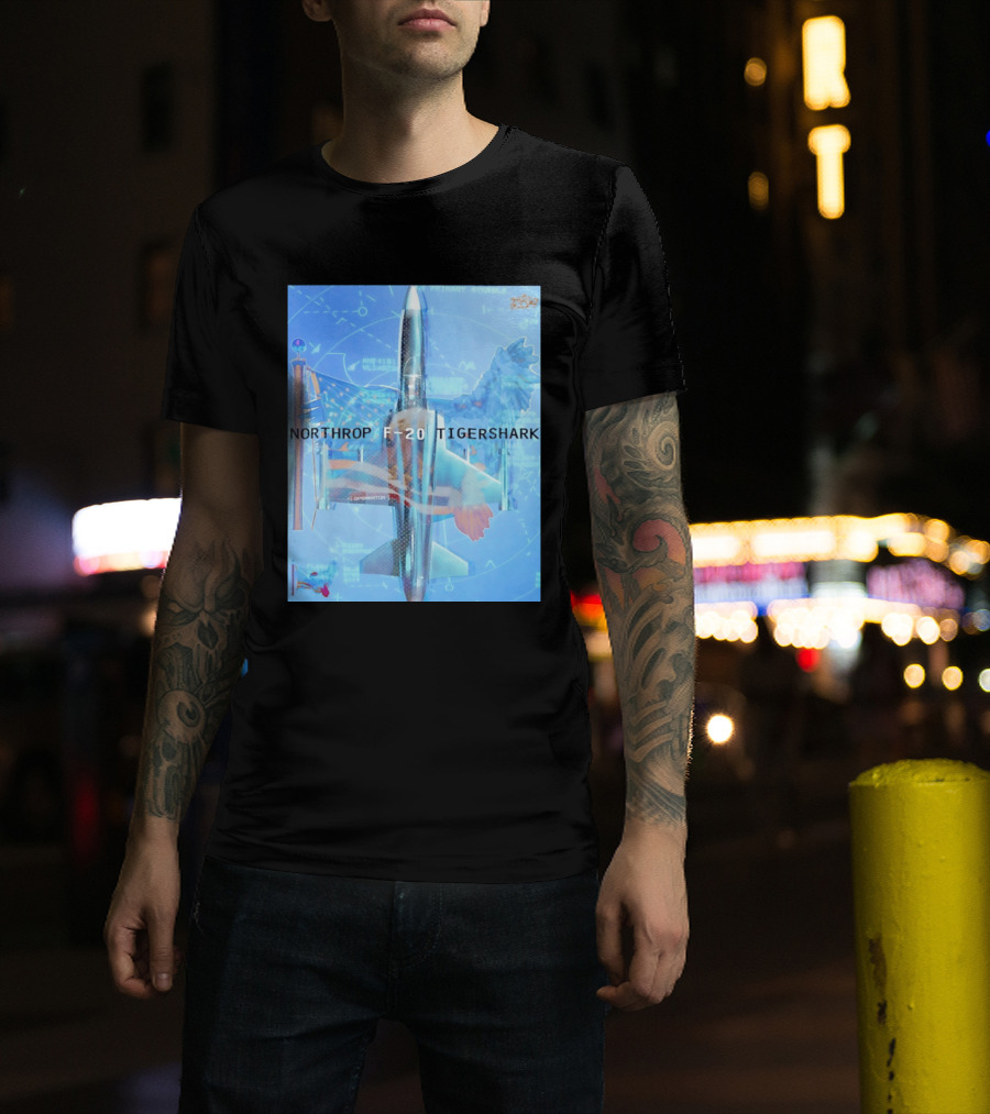 Northrop F 20 Tigershark Fighter Jet Aviation Digital Art And Aerospace T-Shirt