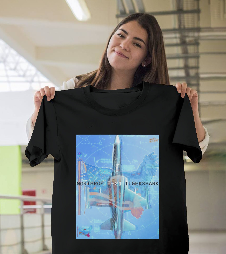 Northrop F 20 Tigershark Fighter Jet Aviation Digital Art And Aerospace T-Shirt