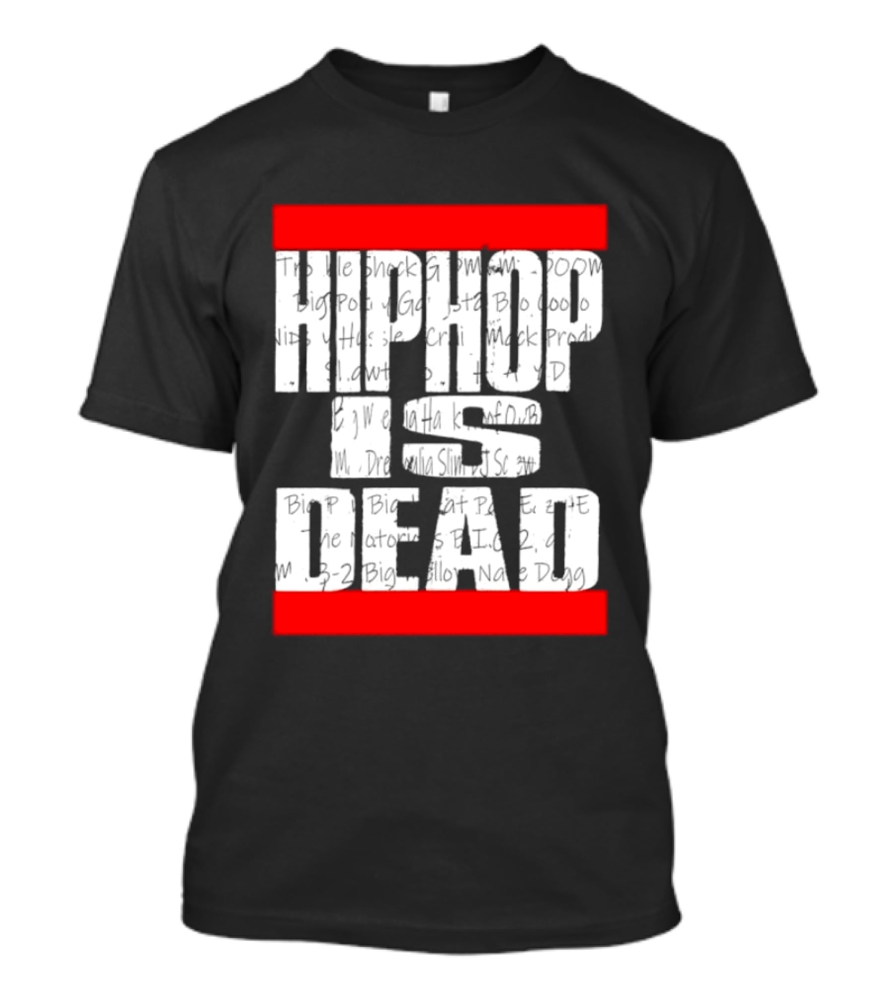 Hip Hop Is Dead White Text With Red Bars T-Shirt