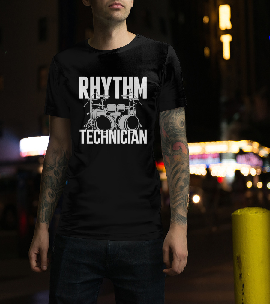 Rhythm Technician Drummer Drums Percussion T-Shirt