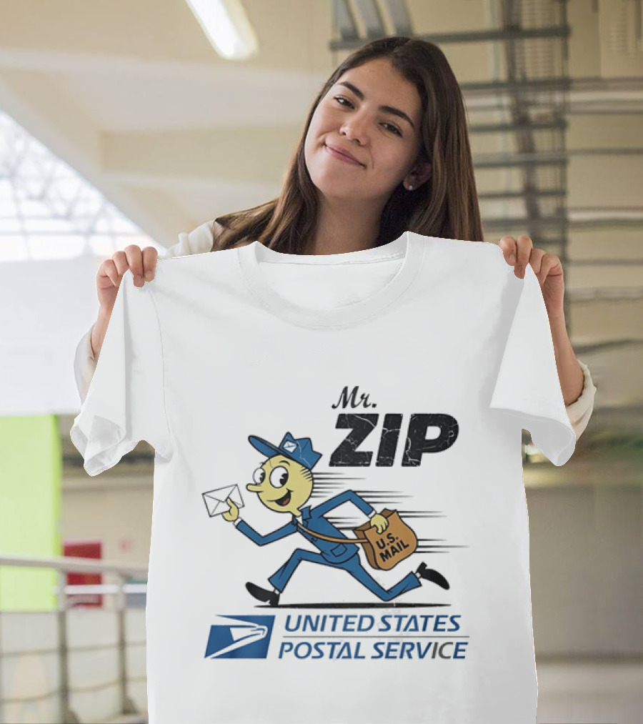 Mr ZIP USPS Retro Distressed U.S. Mail Carrier T-Shirt
