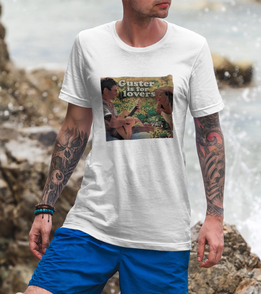 Guster Is For Lovers Romantic Picnic Scene With Guitar And Smiling Couple T-Shirt