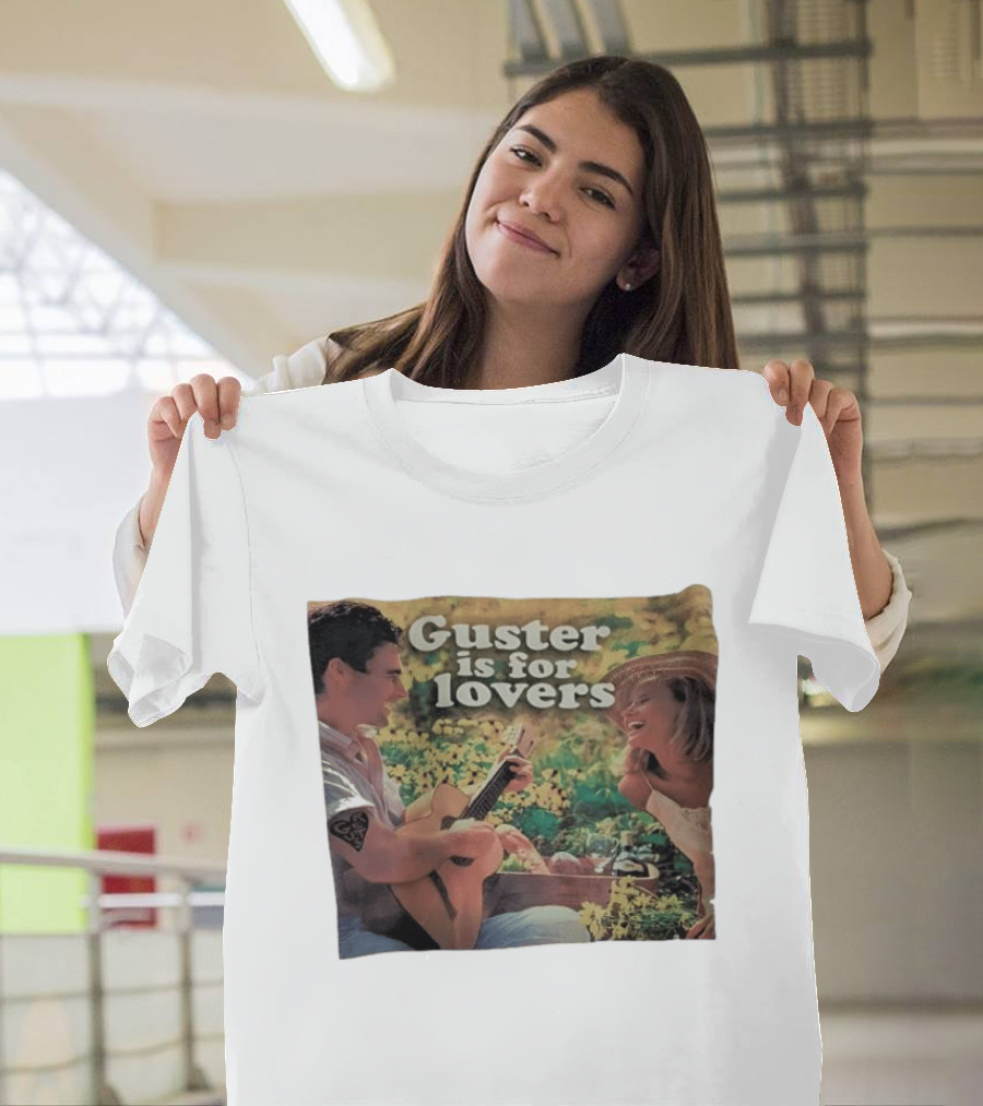 Guster Is For Lovers Romantic Picnic Scene With Guitar And Smiling Couple T-Shirt
