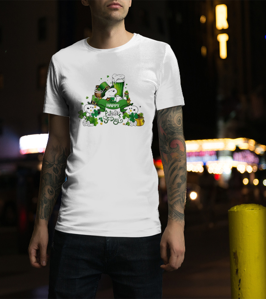 Snoopy St Patrick's Day Peanuts Shamrock Happy T-Shirt