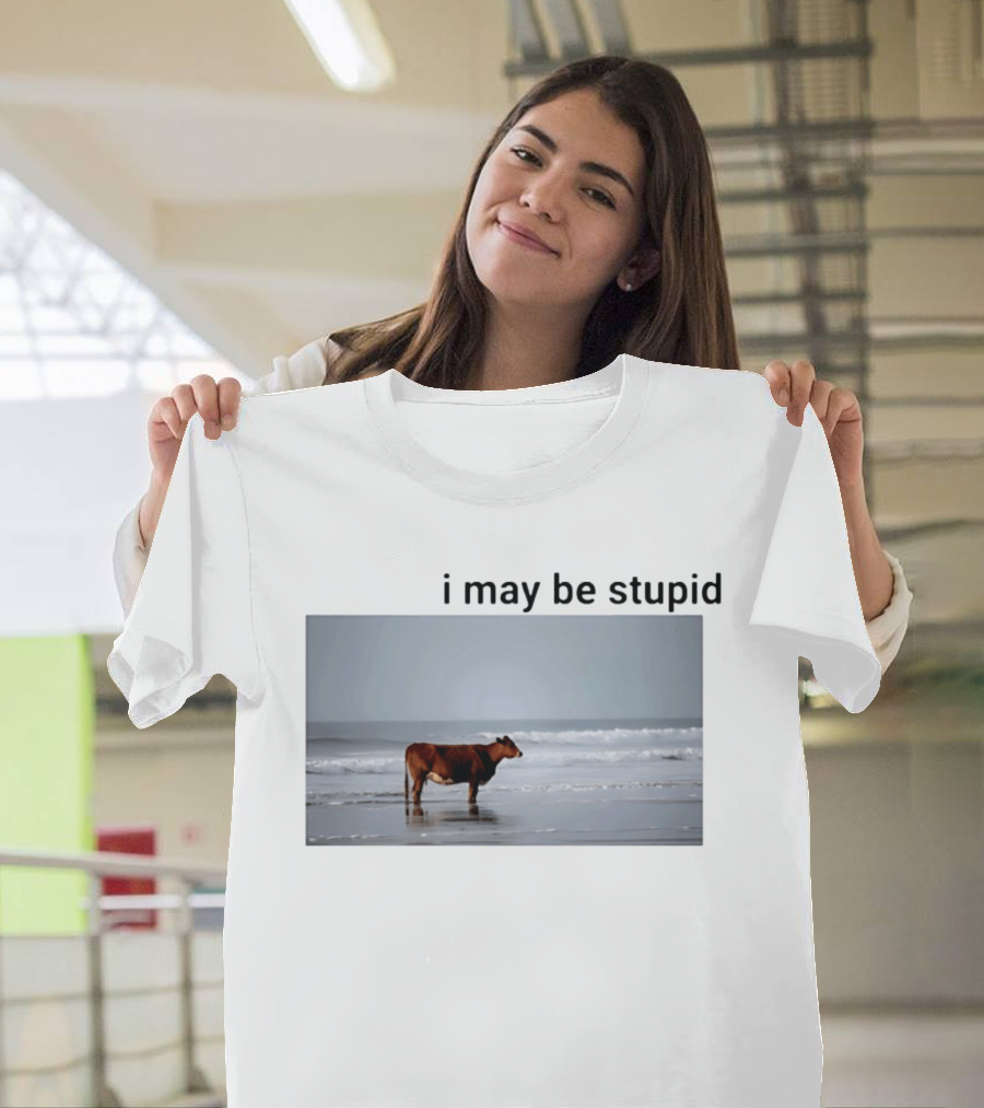 I May Be Stupid Cow At The Beach T-Shirt