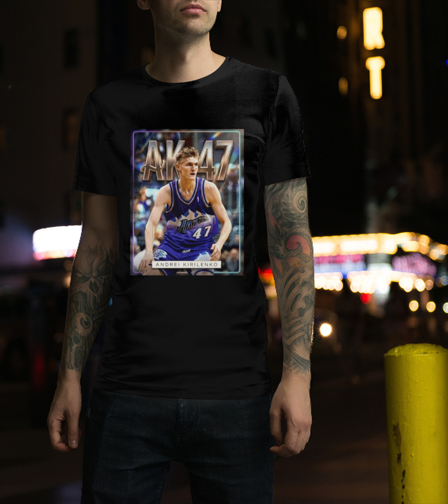 AK 47 Andrei Kirilenko Utah Jazz NBA Basketball Legends T-Shirt
