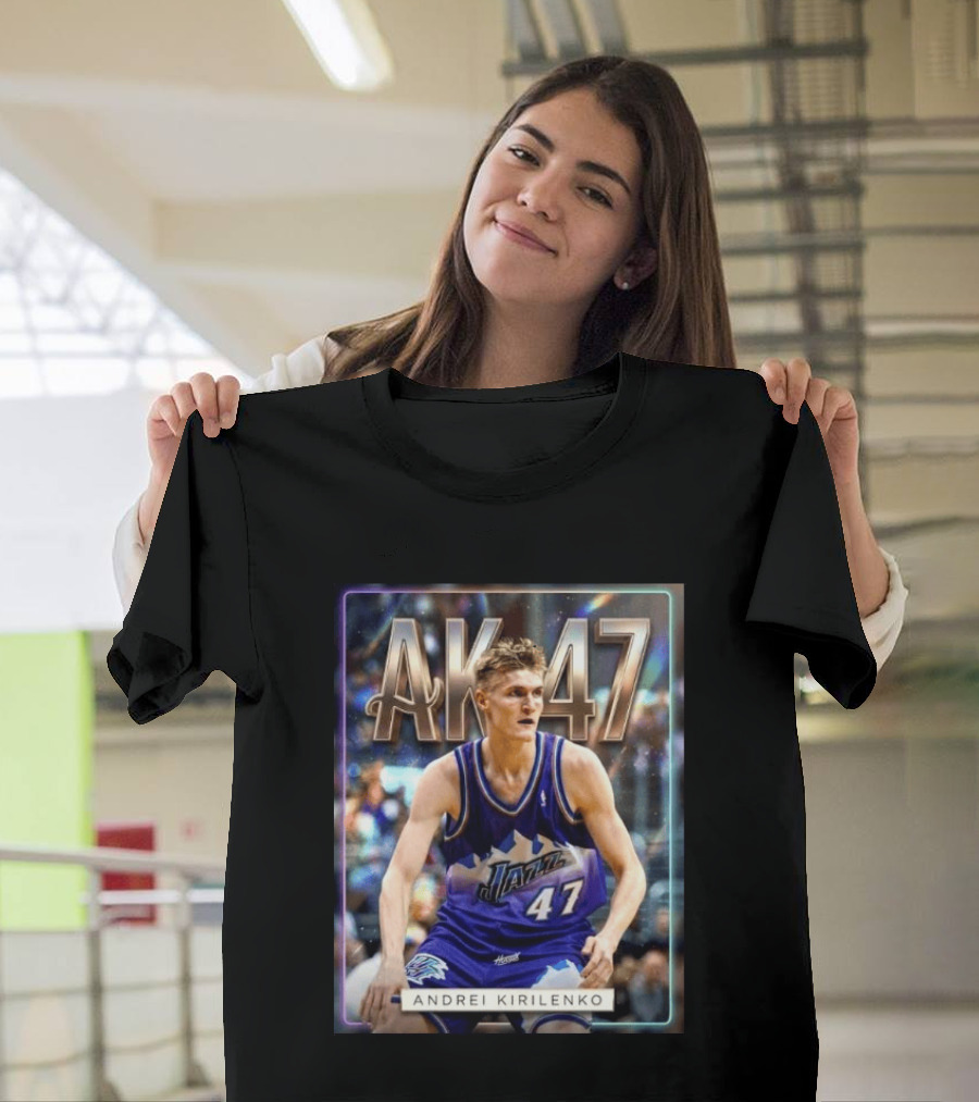 AK 47 Andrei Kirilenko Utah Jazz NBA Basketball Legends T-Shirt