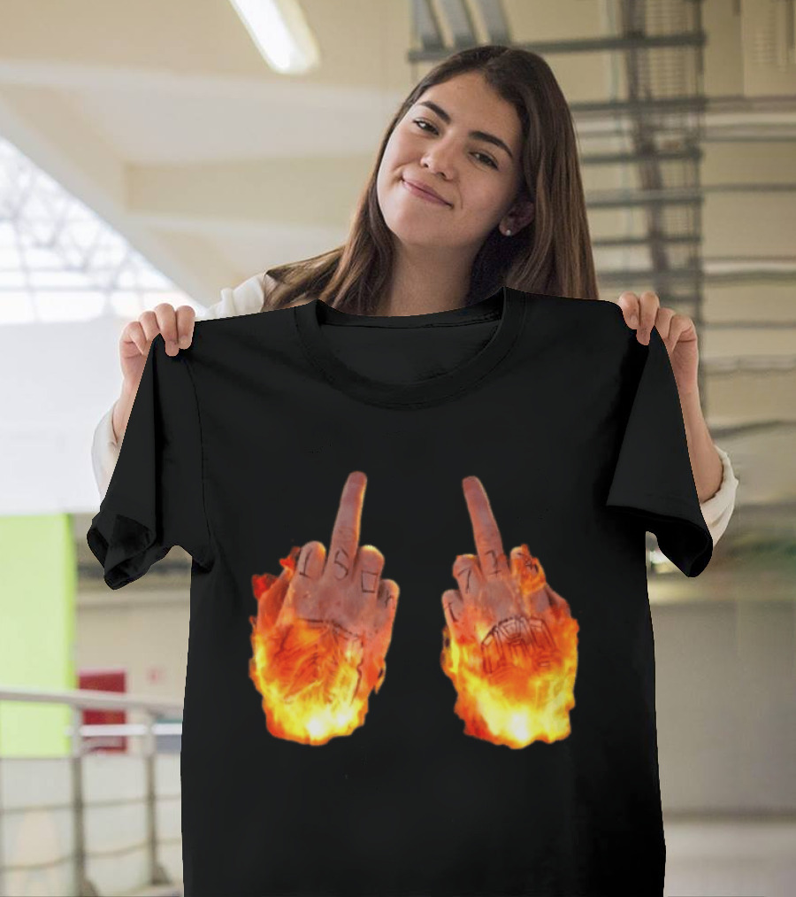 Sid The 3Rd Middle Fingers Flaming Gesture T-Shirt