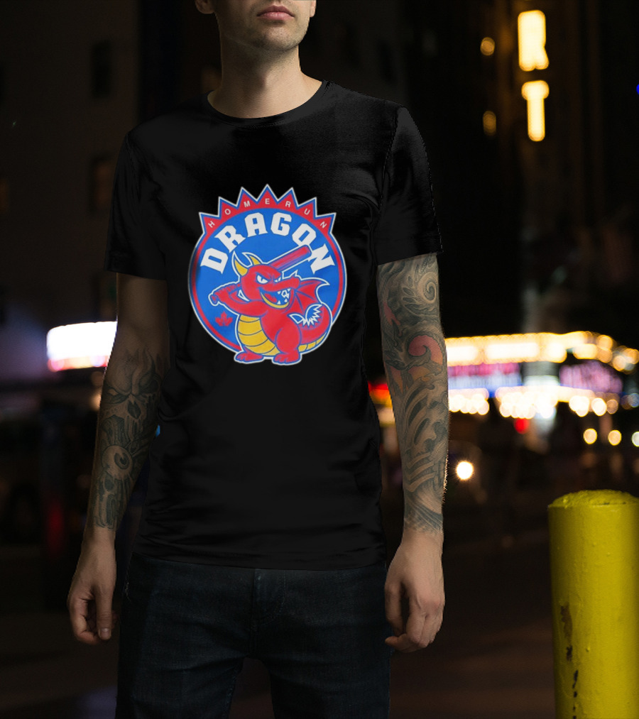 Homerun Dragon Toronto Blue Jays Batter With Red Bat And Maple Leaf T-Shirt