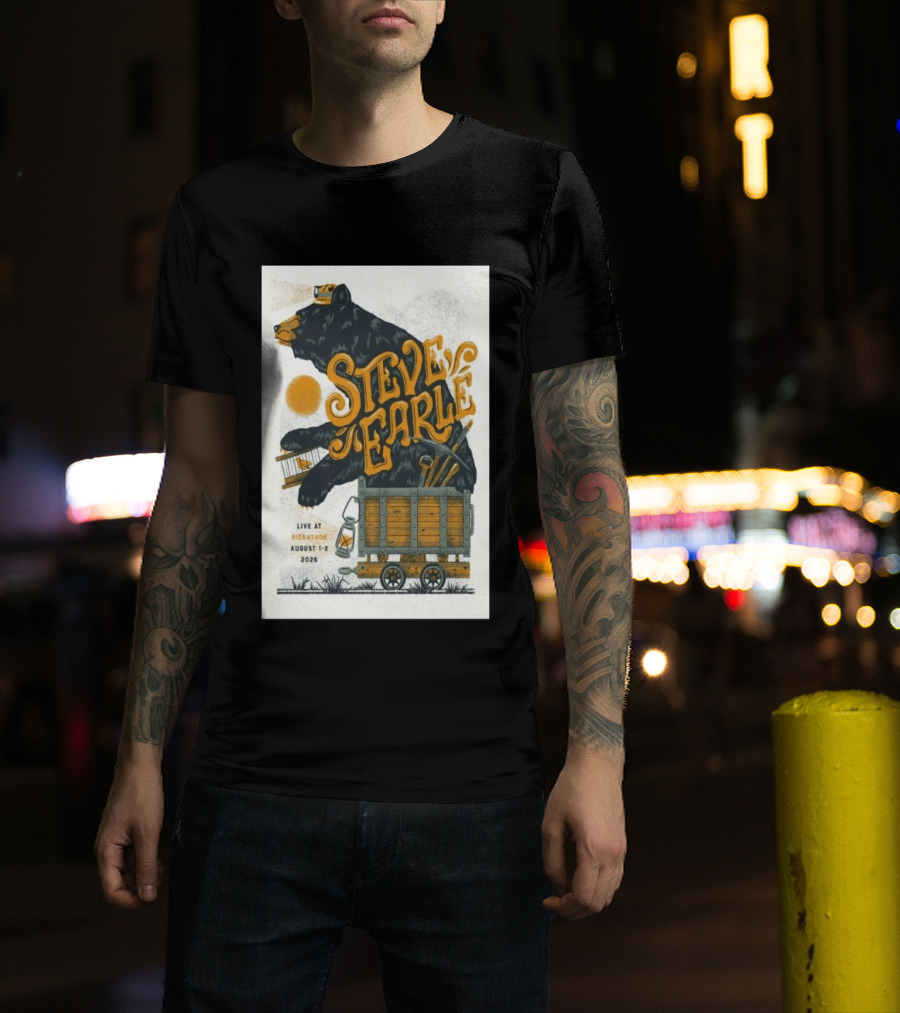 Steve Earle Pickathon Live August 1 2 2026 Event Bear T-Shirt
