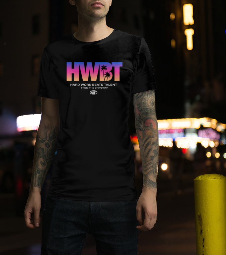 Hwbt Store Miami Sunset Hard Work Beats Talent Oversized T-Shirt