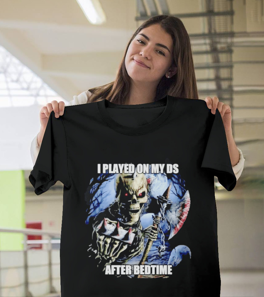 I Played On My DS After Bedtime Skeleton Gaming Humor T-Shirt