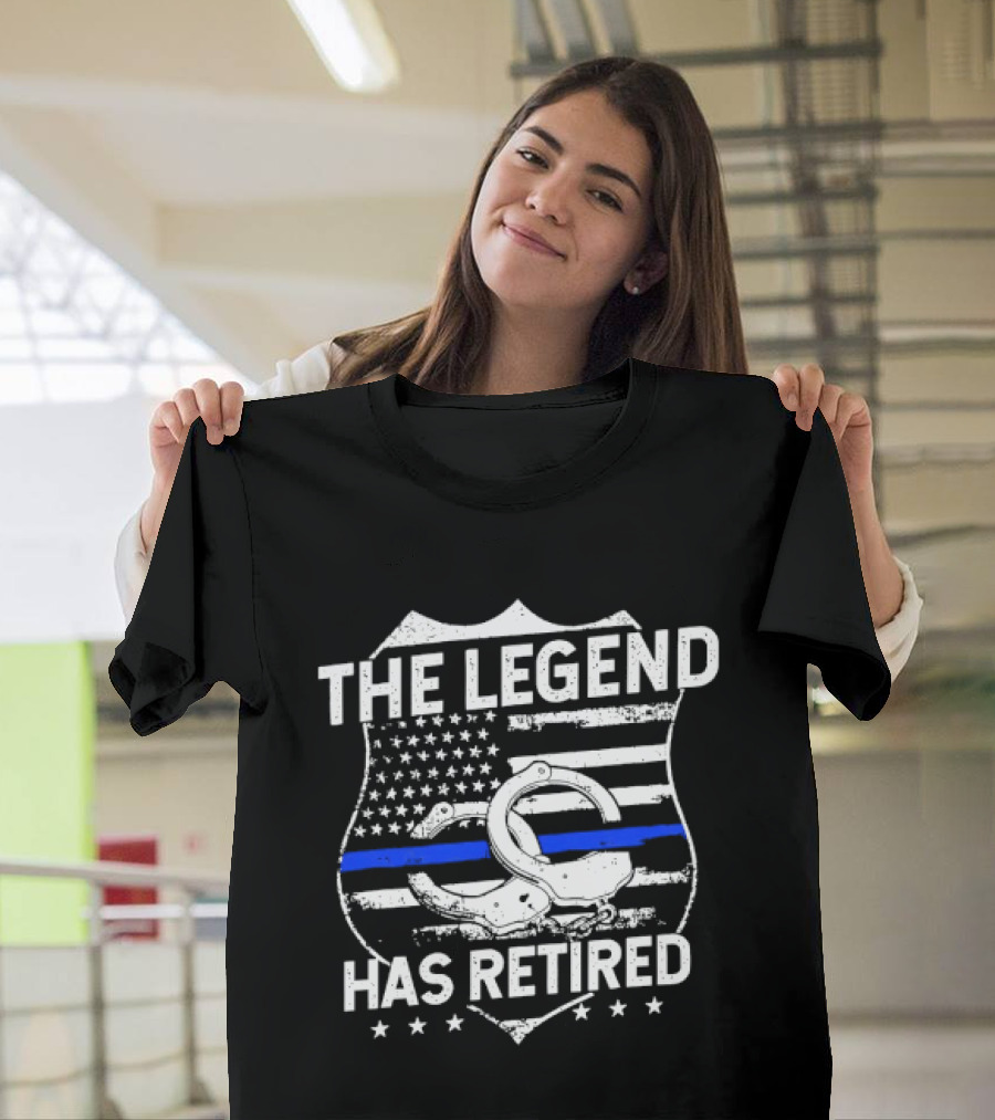 The Legend Has Retired Thin Blue Line Police T-Shirt