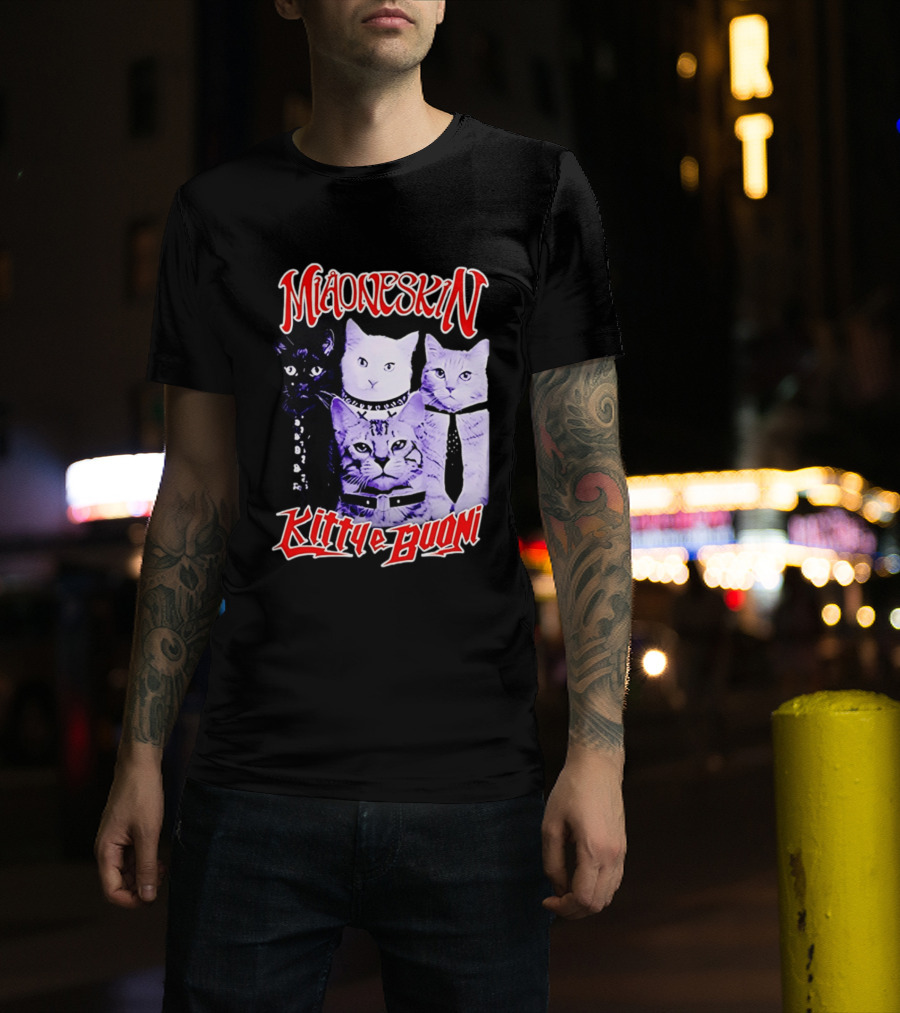 Miaoneskin Kitty E Buoni Maneskin Cats Band T-Shirt