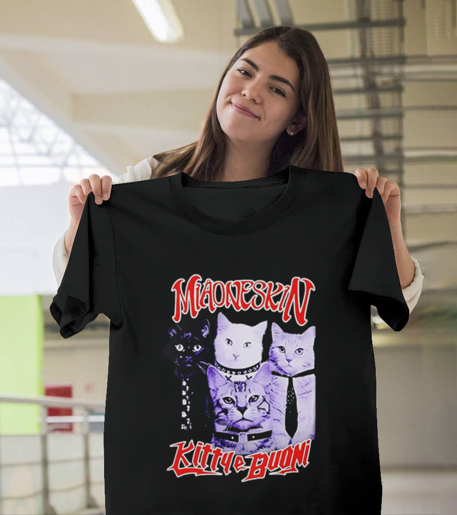 Miaoneskin Kitty E Buoni Maneskin Cats Band T-Shirt