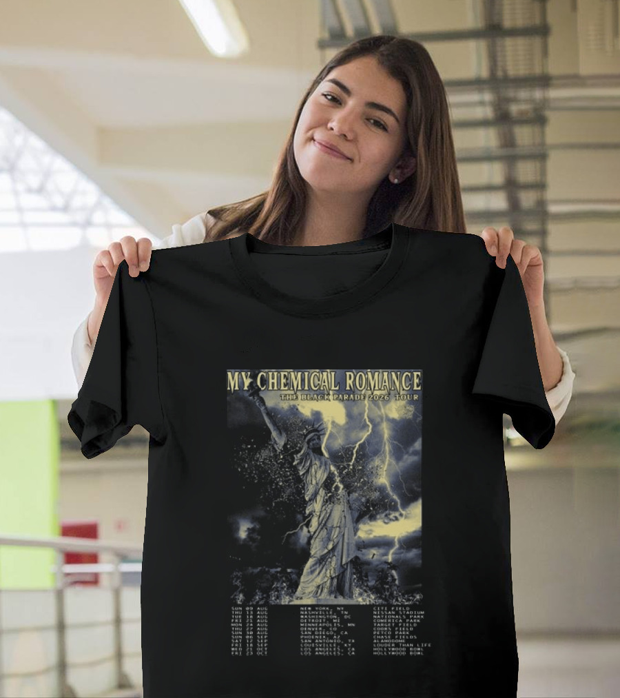 My Chemical Romance The Black Parade 2026 Tour Statue Of Liberty Concert Dates T-Shirt