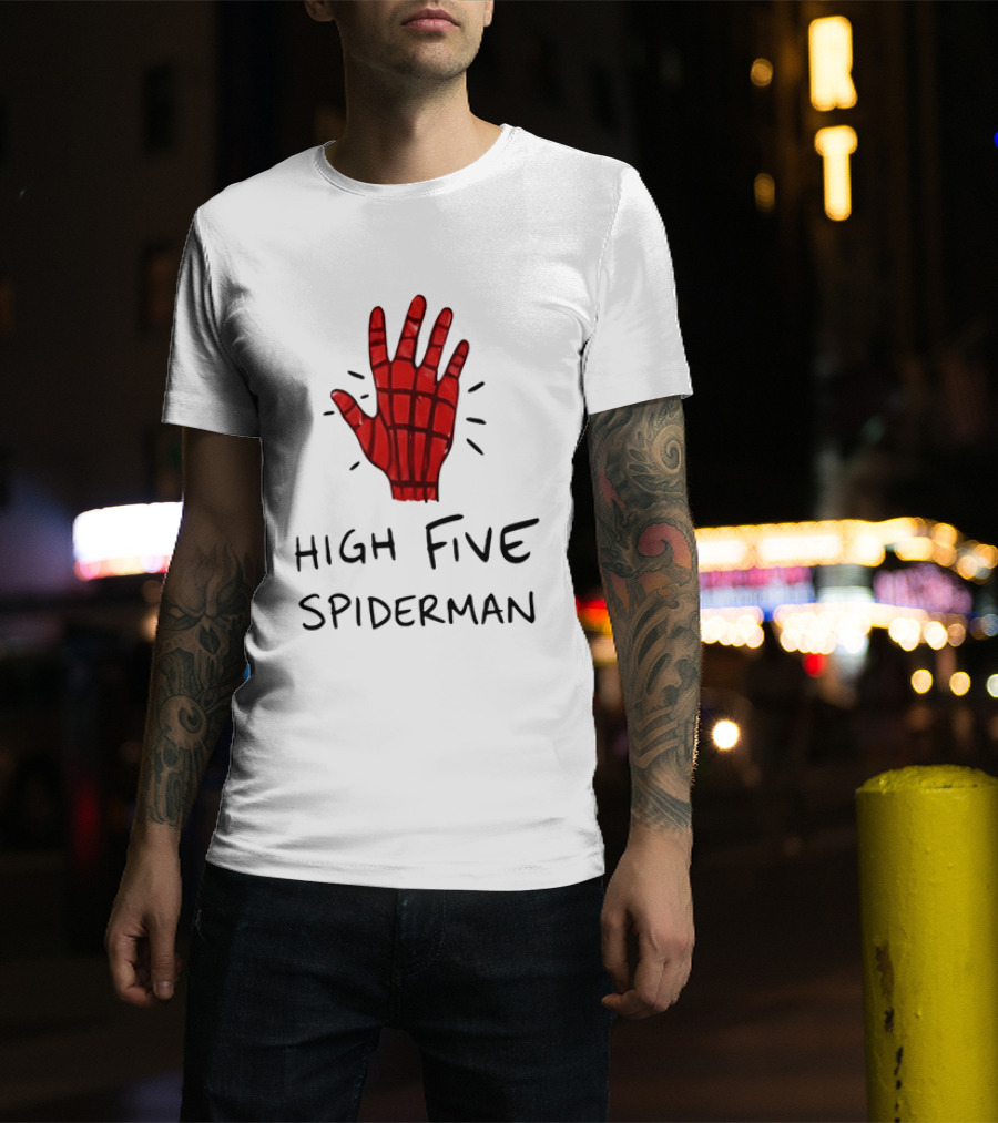 High Five Spiderman Marvel Superhero Comic Book T-Shirt