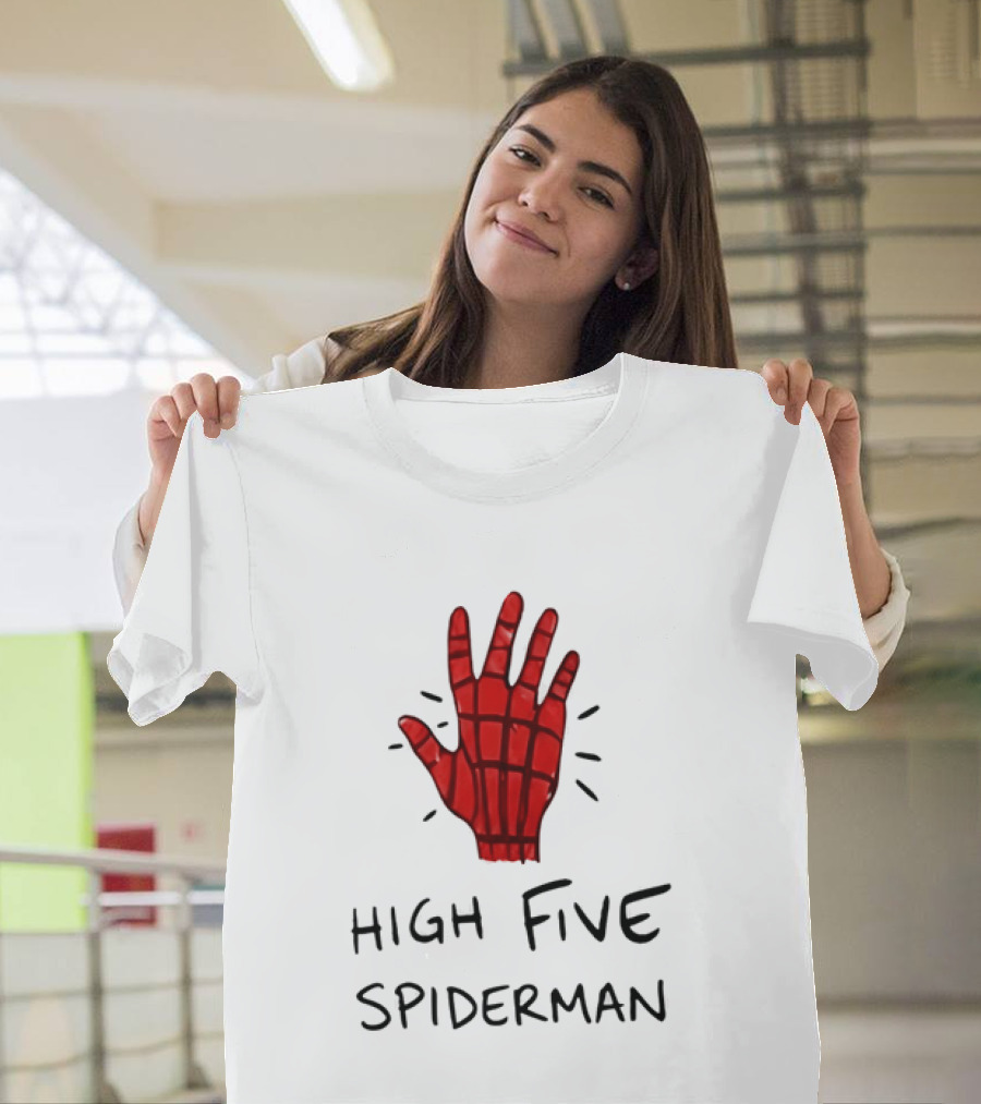 High Five Spiderman Marvel Superhero Comic Book T-Shirt