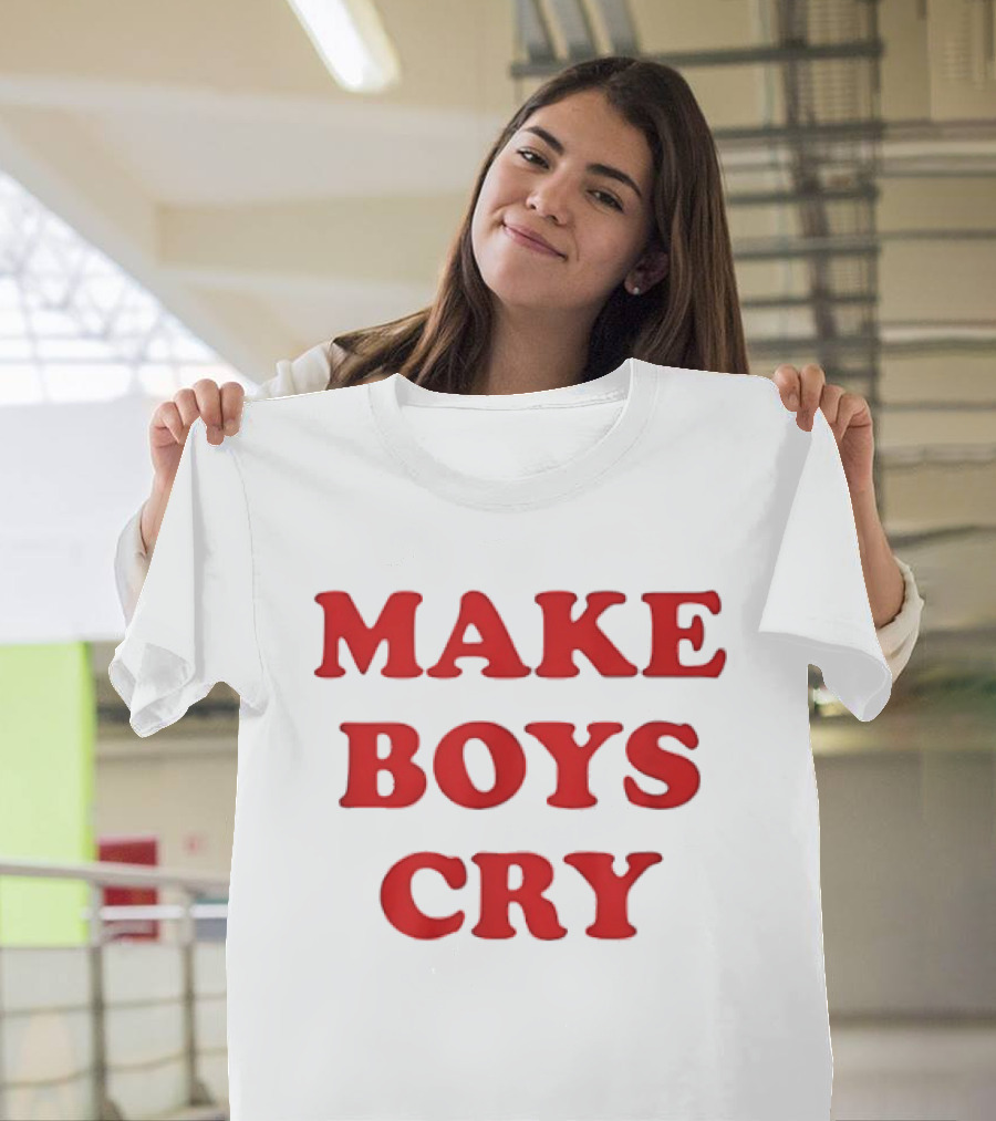 Make Boys Cry Aesthetic Y2K Trendy Red T-Shirt