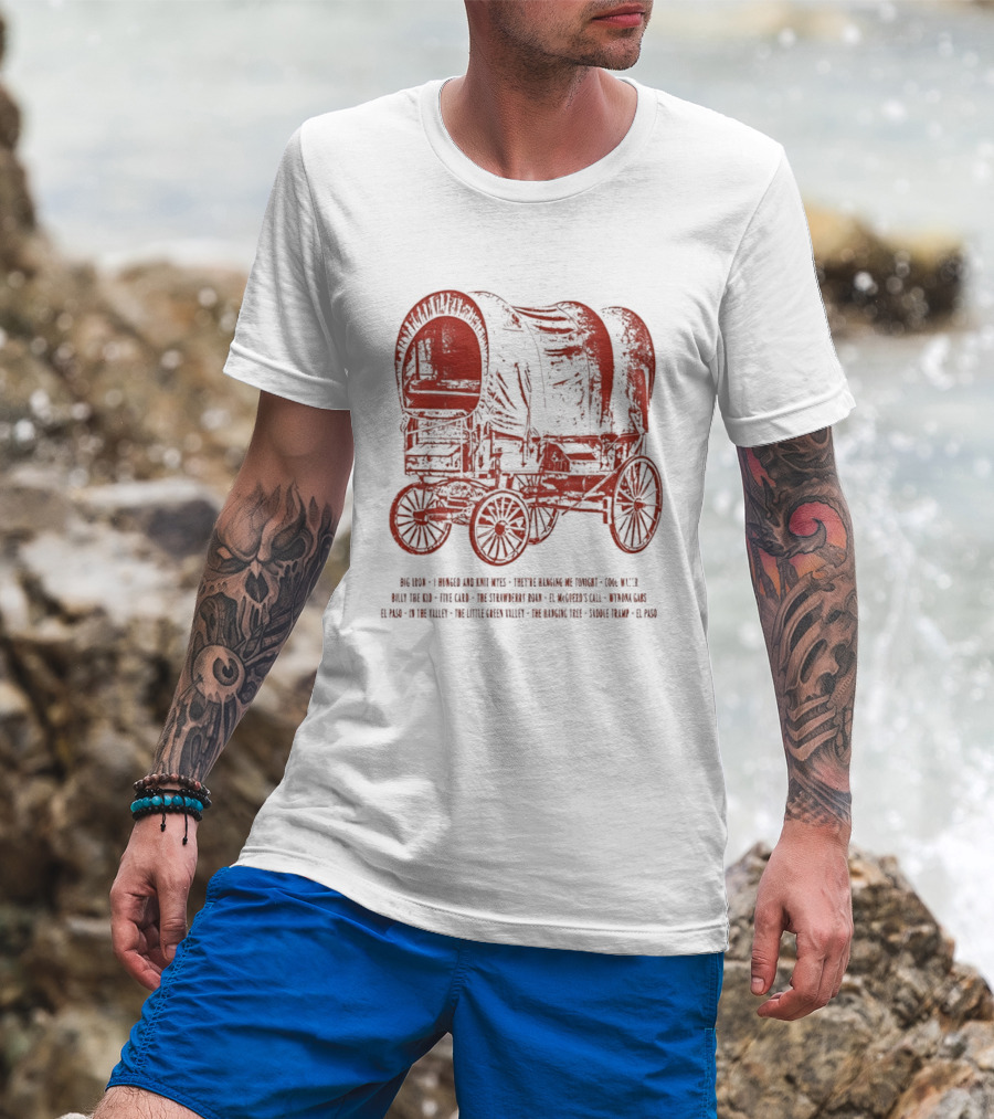Marty Robbins Big Iron El Paso Western Songs Covered Wagon T-Shirt