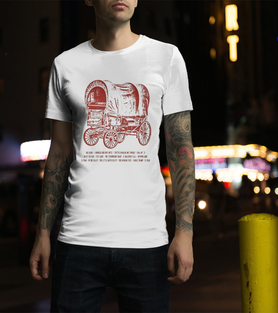 Marty Robbins Big Iron El Paso Western Songs Covered Wagon T-Shirt