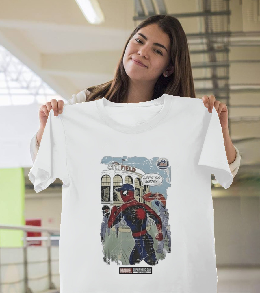 Citi Field Marvel Super Hero Day Spiderman Let's Go Mets 2026 T-Shirt
