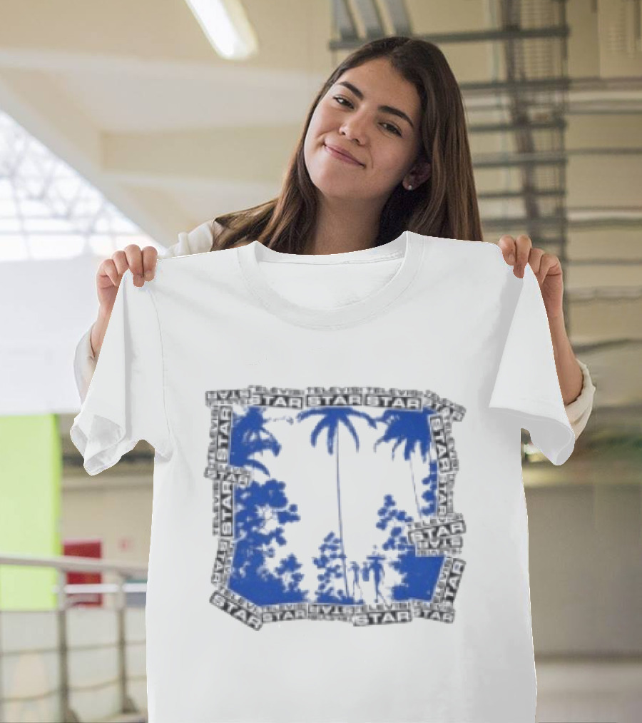 Televisi Star Catalog Store Paradise Blue White Palms T-Shirt