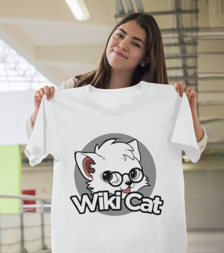 Wiki Cat Feline Character With Glasses T-Shirt