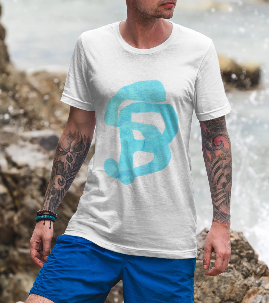 Wolee Store Classic Saintp Light Blue Monogram S P T-Shirt