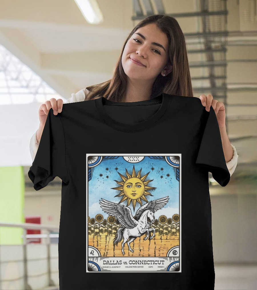 Dallas Vs Connecticut August 2 6pm CT College Park Center ESPN Disney Sunflower Pegasus Sun T-Shirt