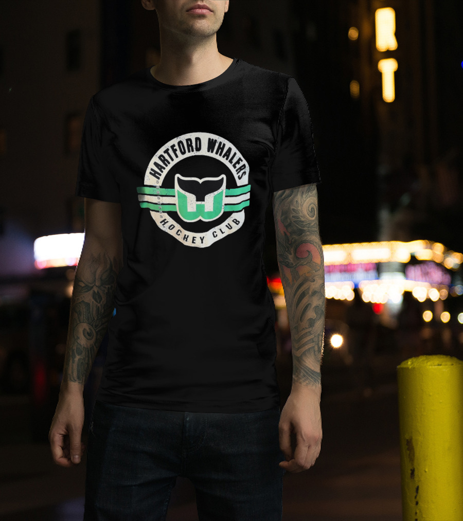 Hartford Whalers Distressed Vintage Hockey Club T-Shirt