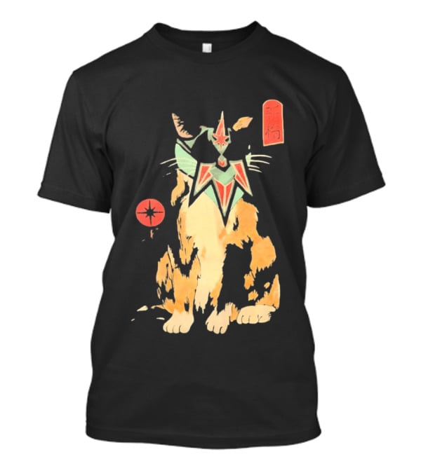 Shimbashi Masked Calico Cat Eastern Symbol And Star T-Shirt