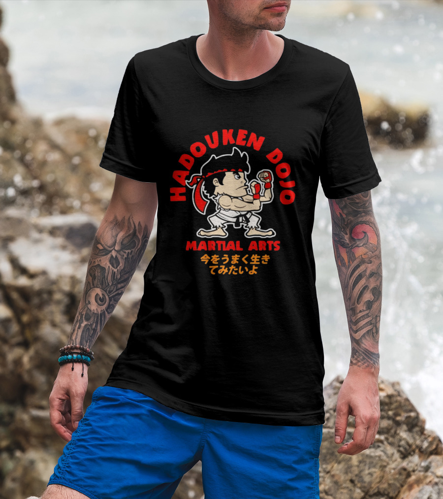 Hadouken Dojo Martial Arts Ryu Character Gaming Japanese T-Shirt