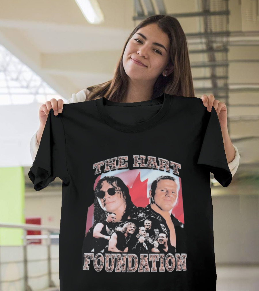 The Hart Foundation 1997 Wrestling Team Canada Flag T-Shirt