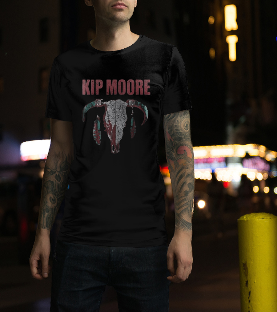 Kip Moore Rustic Bull Skull Tour Merch T-Shirt