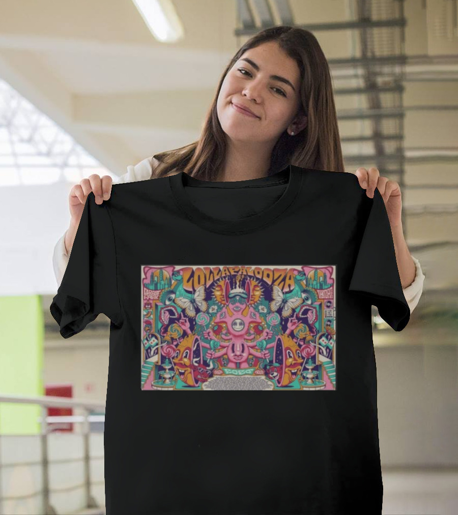 Lollapalooza Grant Park Chicago 08.02.2026 Butterflies Psychedelic T-Shirt