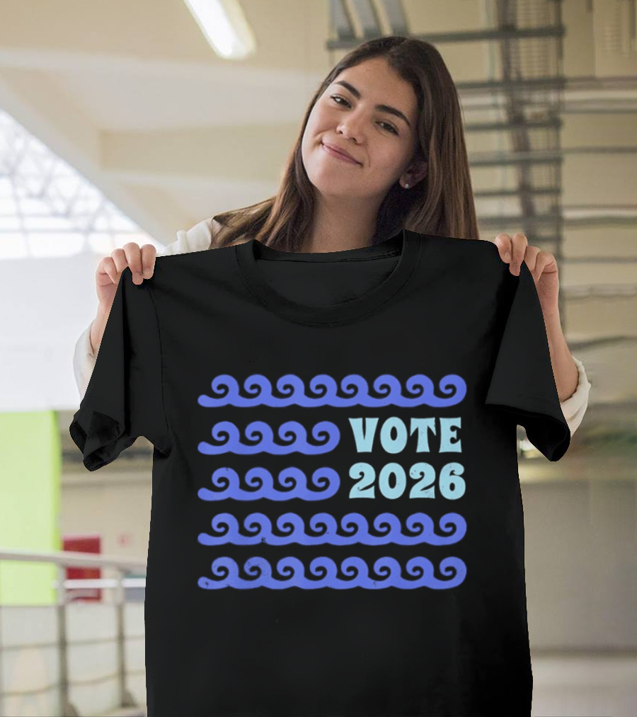 Vote 2026 Distressed Blue Wave Political Election T-Shirt