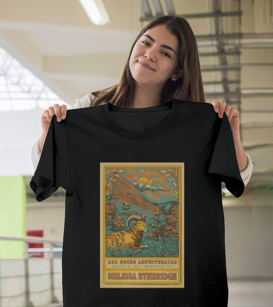 Melissa Etheridge Red Rocks Amphitheatre Morrison CO August 2 2026 T-Shirt