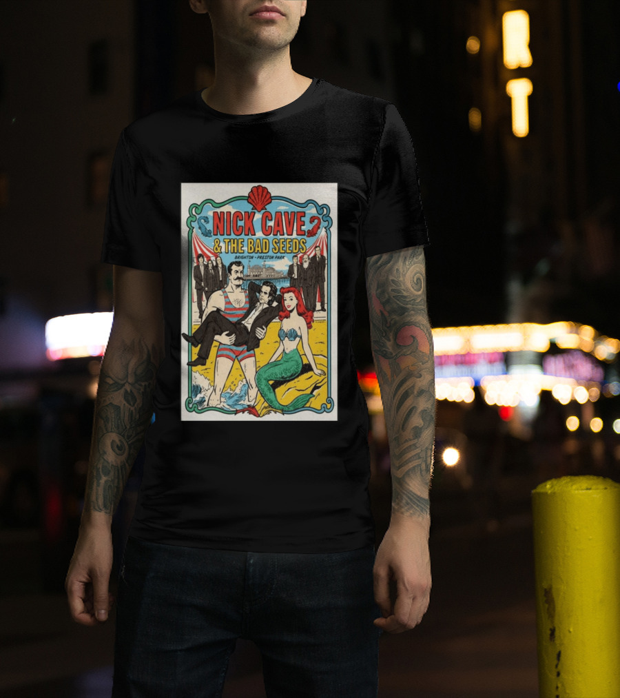 Nick Cave And The Bad Seeds Brighton Preston Park Mermaid T-Shirt