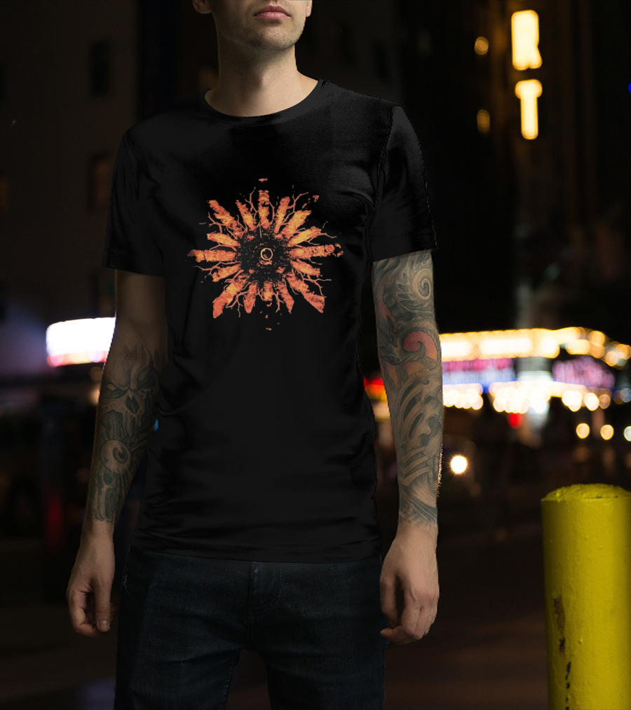 Orange Sun Root Nature Burst Roots Radiating Energy T-Shirt