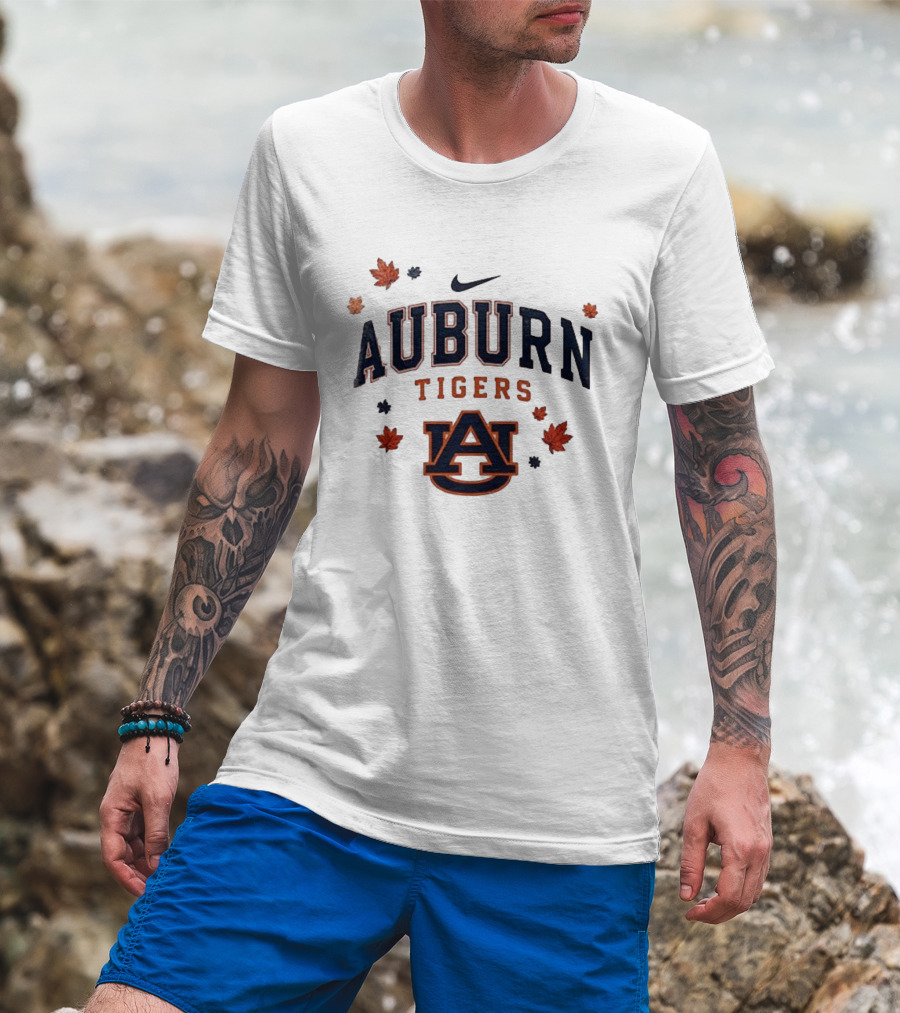 Auburn Tigers Nike Fall Leaves University Spirit T-Shirt