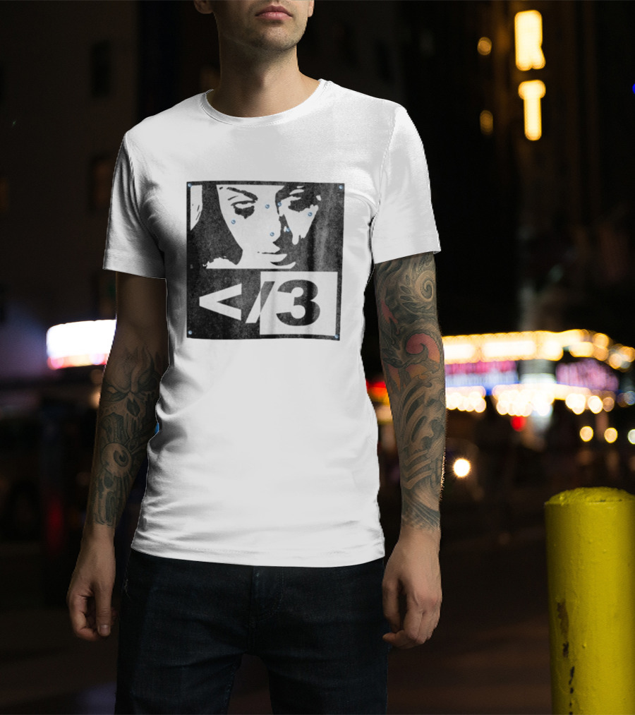 Destroy Lonely Store Piercing Face Black White <3 T-Shirt