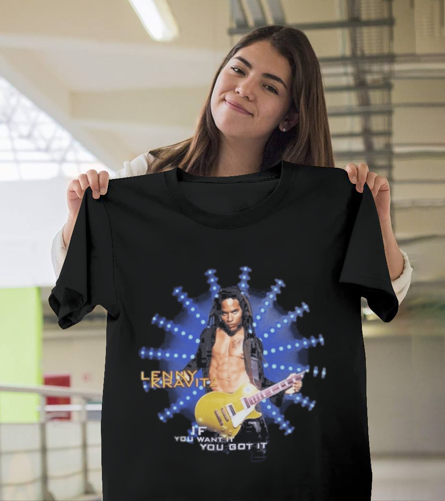 Lenny Kravitz 1993 If You Want It You Got It Yellow Guitar T-Shirt