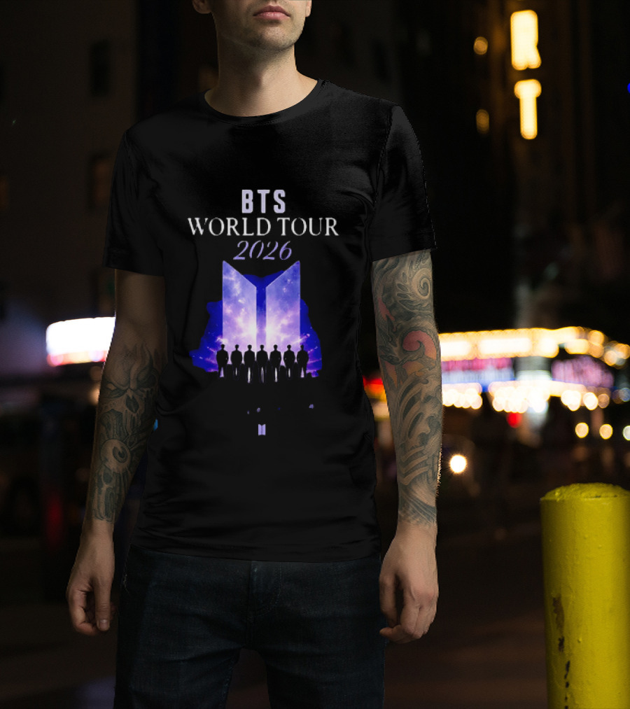 BTS World Tour 2026 Forever We Are Young Concert Silhouettes Galaxy T-Shirt