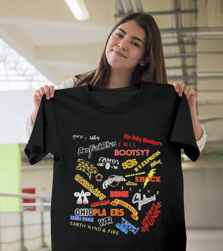 Funk Soul Music Legends R And B Bands Parliament Earth Wind Fire Bootsy Collins Isley Brothers T-Shirt