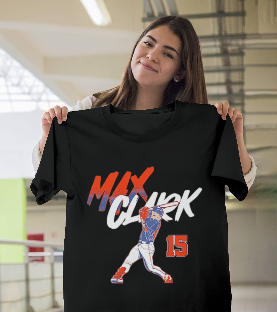 Max Clark Detroit Tigers 15 Baseball Player Hitting Action T-Shirt